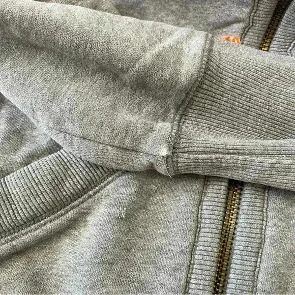 Superdry Classic Union Workwear Supplies Full Zip Hoodie Men Gray Size L